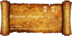 Rischar Klaudia névjegykártya