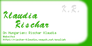 klaudia rischar business card